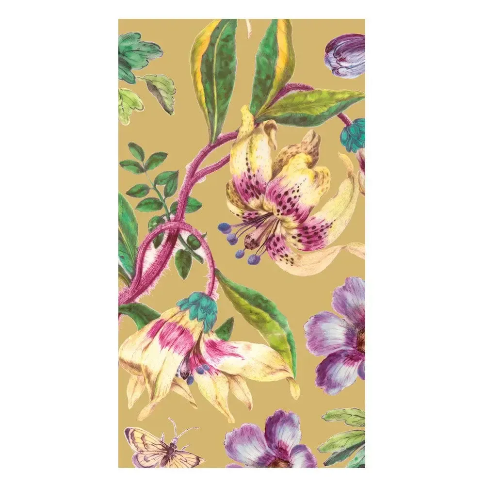 Porcelain Blooms Gold Guest Towel - 15 Per Package