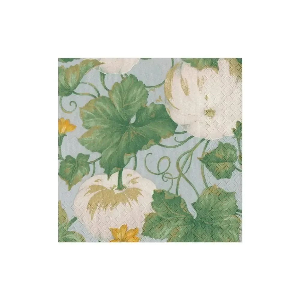 Heirloom Pumpkins Grey &amp; White Cocktail Napkins - 20 Per Package