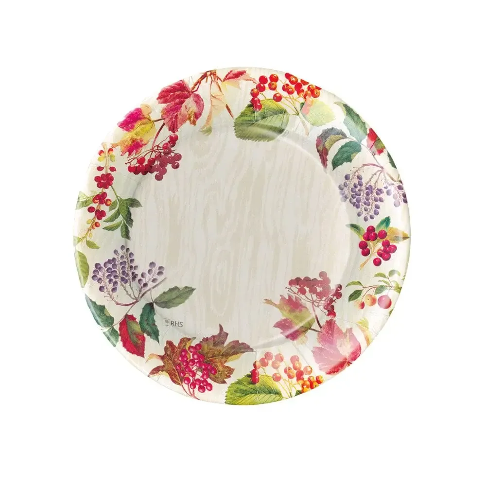 Berry Botanical Taupe Salad &amp; Dessert Plates - 8 Per Package