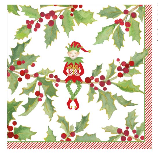 Jingle Elves Cocktail Napkins - 20 per package