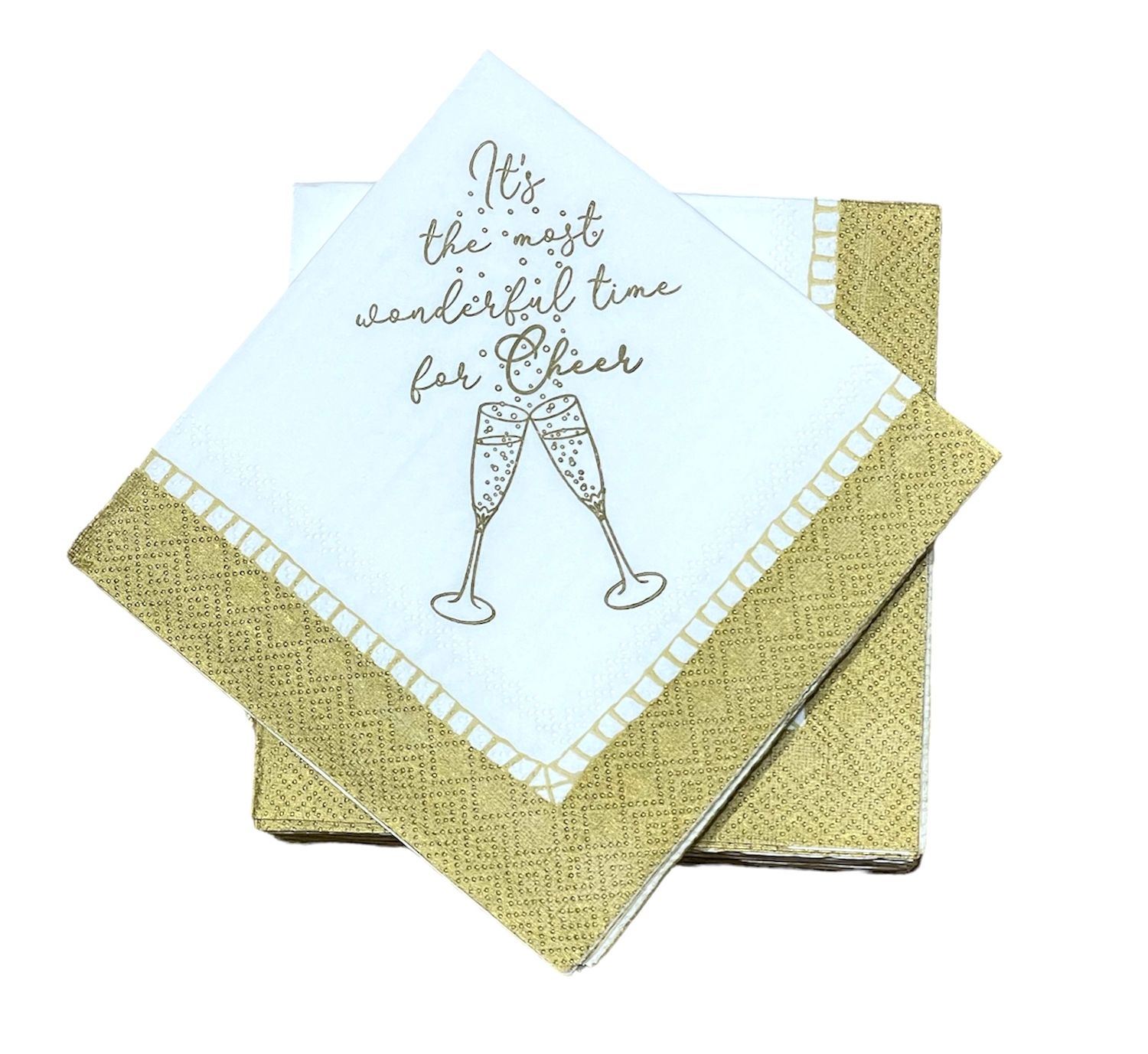 It's the Most Wonderful Cocktail Napkins Linen Gold - 24 per package