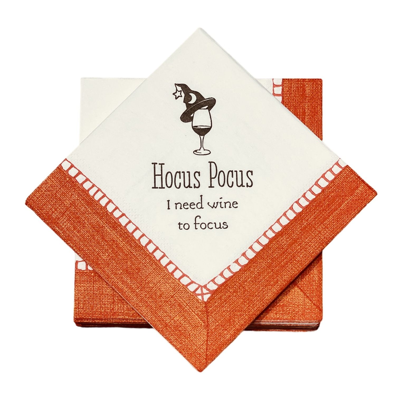 Hocus Pocus Cocktail Napkins Linen Coral - 24 per package