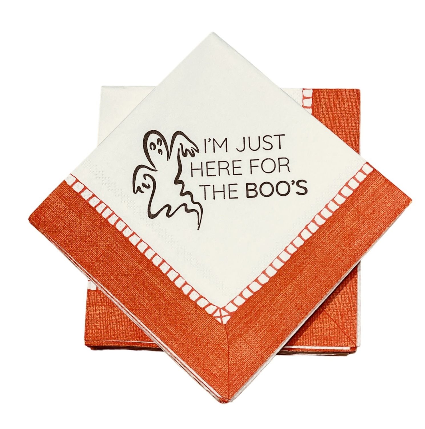 Here for the Boo's Cocktail Napkins Linen Coral - 24 per package