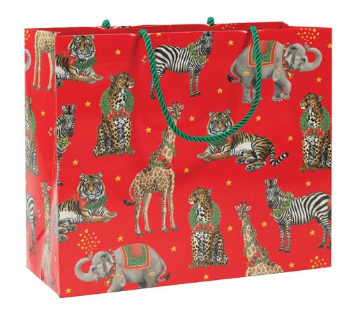 Wild Christmas Red Gift Bag Large