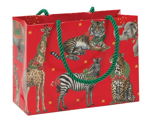 Wild Christmas Red Gift Bag Small