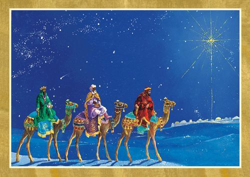 Three Kings And Star Christmas Card Box 16 Count