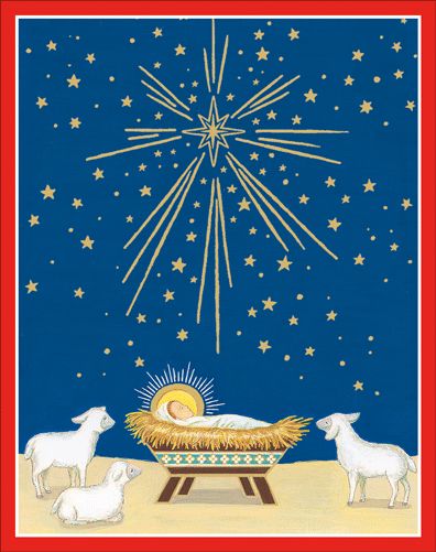 Manger Under The Star Christmas Card Box 16 Count