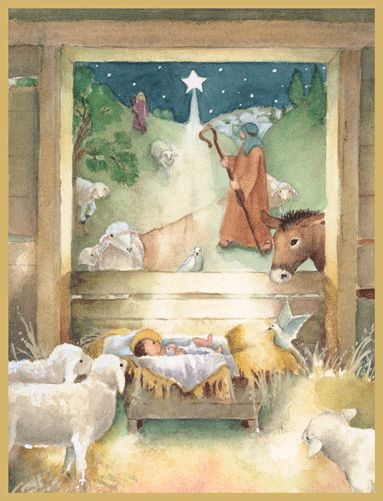 Shepherd And Creche Christmas Card Box 16 Count