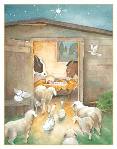 Early Morning Visitors Christmas Card Box 16 Count