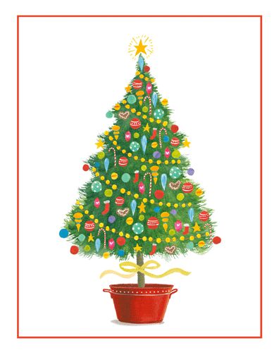 Happy Christmas Tree Christmas Card Box 16 Count