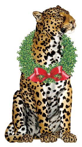 Wild Christmas Ornament Tag w/ Header 4 Pack
