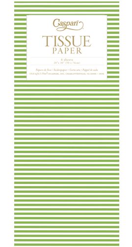 Mini Stripe Green Tissue 4 Sheet Package