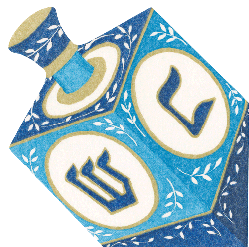 Dreidel Die-Cut Paper Linen Luncheon Napkins - 15 Per Package