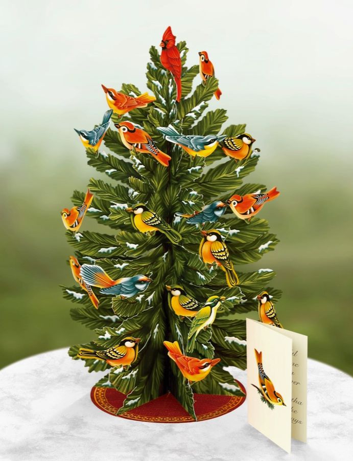 Winter Tree with Birds Pop-Up Greeting Card