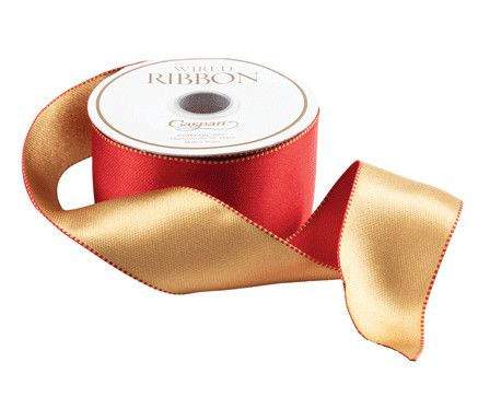 Satin Red/Gold Reversible Wired Ribbon