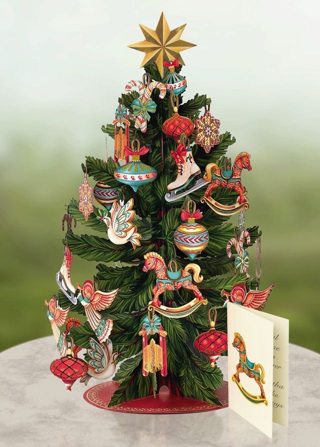 Christmas Tree with Ornaments Pop-Up Greeting Card