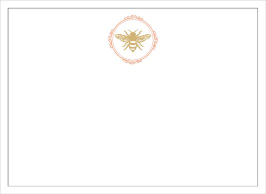 Bee Crest Foil Correspondence Cards - 20 Cards &amp; 20 Envelopes