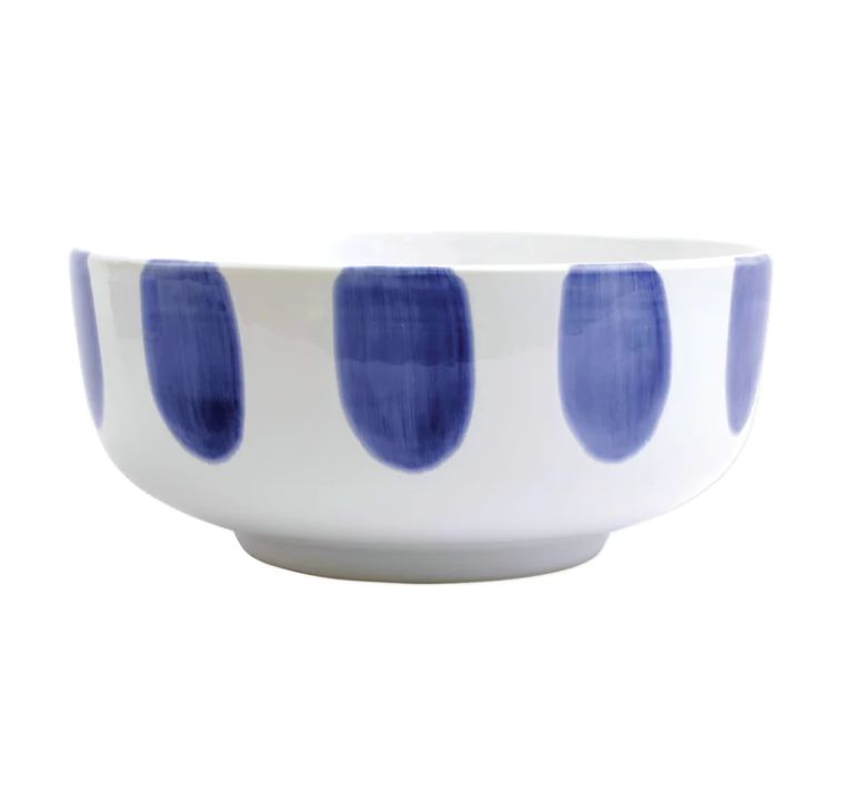 Santorini Dot Large Footed Serving Bowl