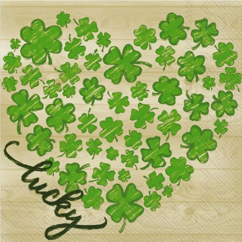 Lucky Heart St. Patrick Cocktail Napkins - Pack of 20