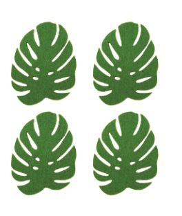 Coaster Monstera Londen Green 4 Pack