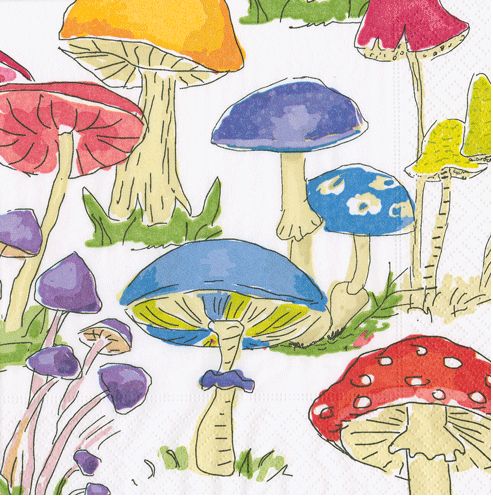 Woodland Mushrooms Cocktail Napkins - 20 Per Package