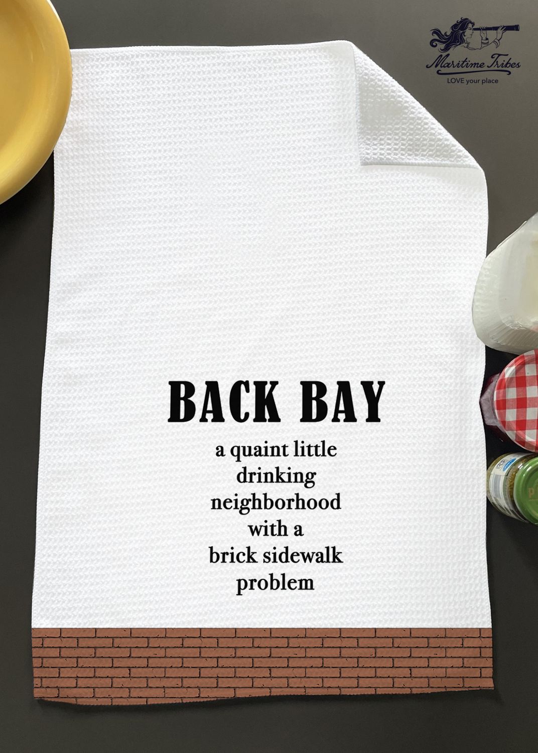 Back Bay Brick Sidewalk Hand Towel 16" x 24"