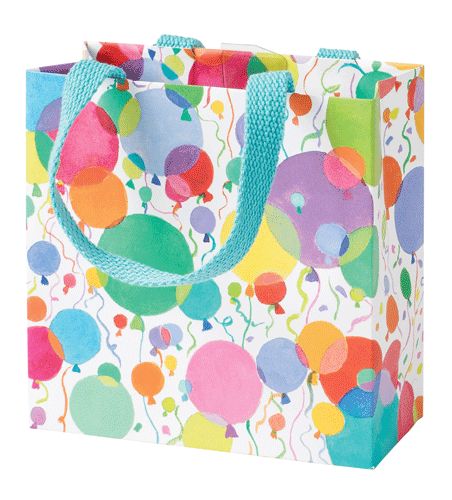 Balloons And Confetti Small Square Gift Bag