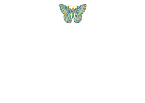 Jeweled Butterfly Foil Correspondence Cards