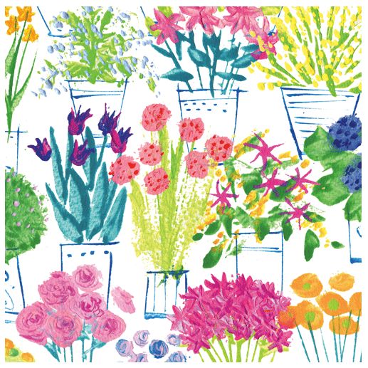Flower Market  Cocktail Napkin - 20 Per Package