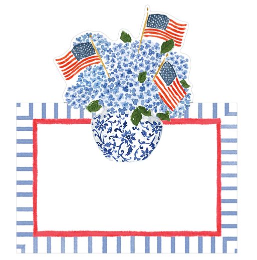 Flags and Hydrangeas Place Cards