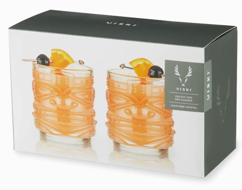 Pacific™ Stackable Crystal Tiki Cocktail Glasses - Set of 2
