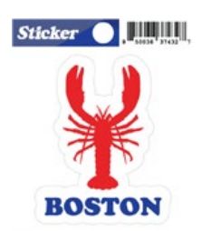 Boston Lobster Red &amp; Blue Sticker 3.5"