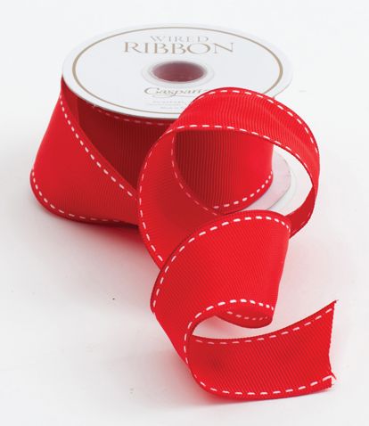 Red Grosgrain Wired Ribbon - 9 Yard Spool