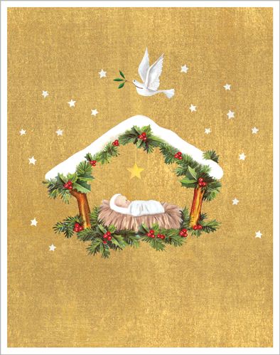 Creche And Dove Christmas Cards Boxed 15 cards &amp; envelopes