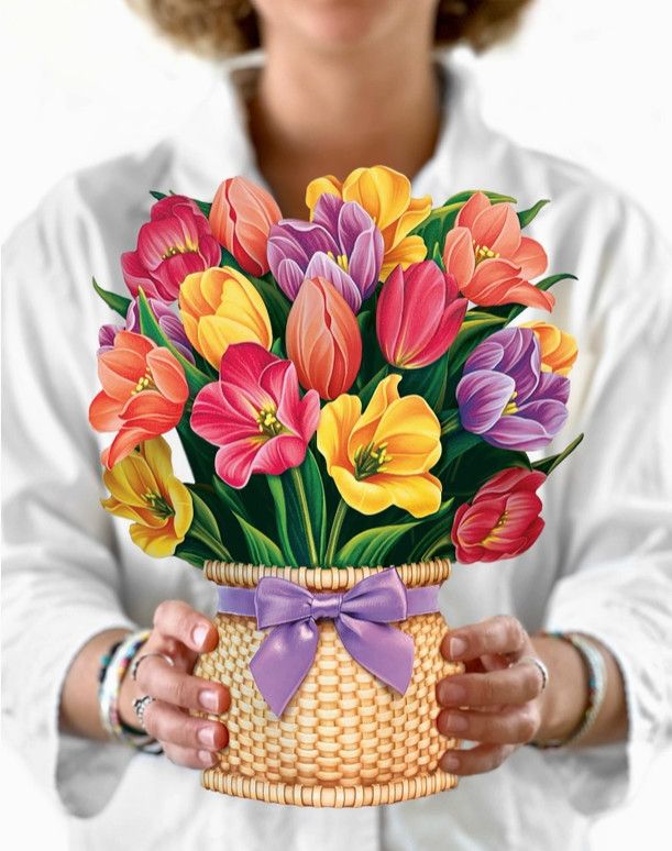 Festive Tulips Pop-Up Greeting Cards