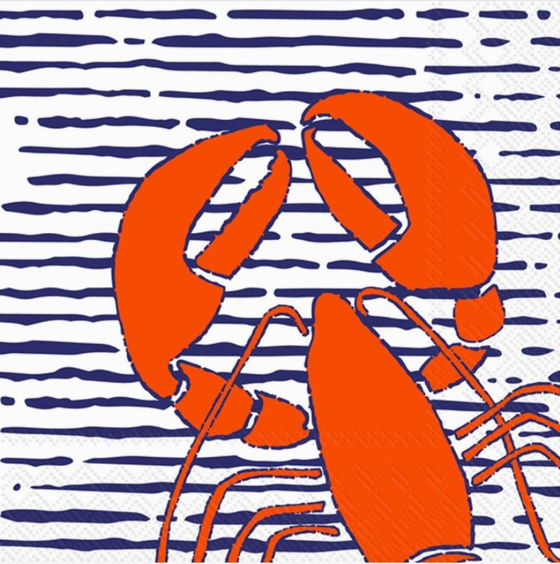 Waterline Lobster Paper Cocktail Napkins - Pack of 20