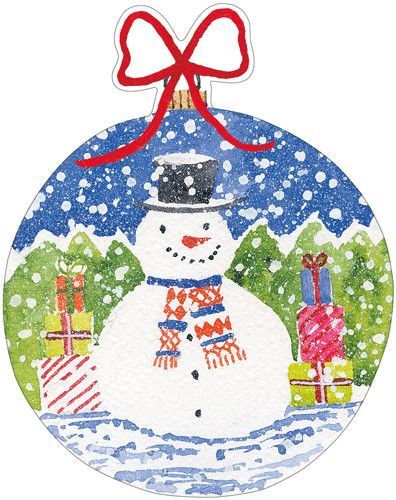 Snowman Ornaments Die-Cut Gift Tags - 4 Per Package