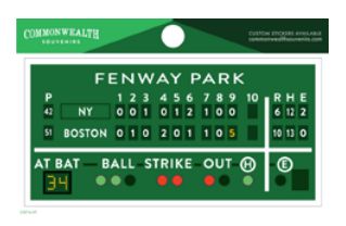Fenway Park Scoreboard Sticker 4"