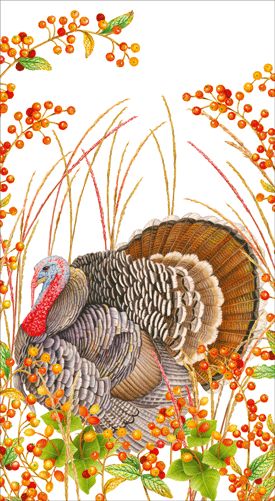 Turkey And Berries Guest Towels - 15 Per Package
