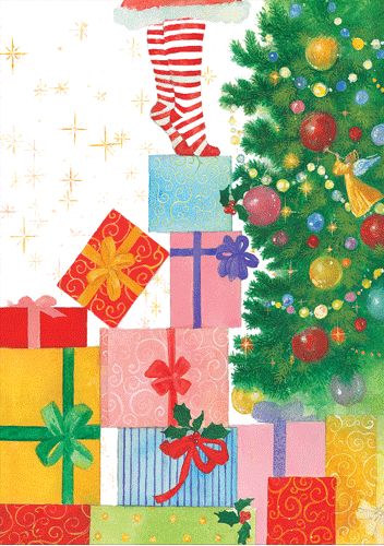 Present Peek Christmas Cards Boxed - 16 Cards &amp; Envelopes