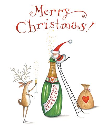 Christmas Cheer W/ Santa &amp; ReindeerChristmas Cards Boxed - 16 Cards &amp; Envelopes