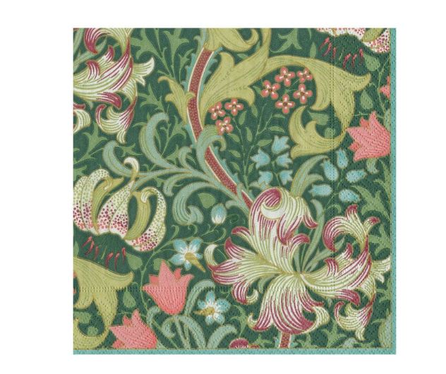 Golden Lily Forest Cocktail Napkins - 20 Per Package