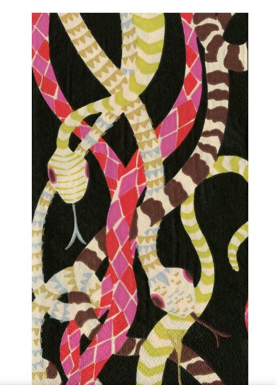 Serpentine Black Guest Towel Napkins - 15 Per Package