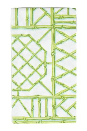 Bamboo Screen Moss Green Paper Linen Guest Towel Napkins - 12 Per Package