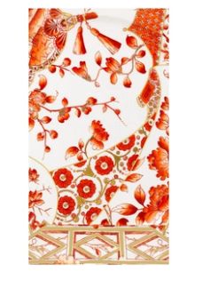 Gilded Porcelain Coral Guest Towel Napkins - 15 Per Package