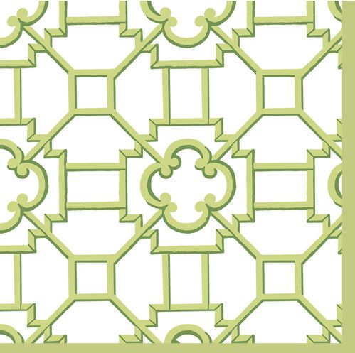 Garden Trellis Green - Fabric Cotton Napkins - Set of 4
