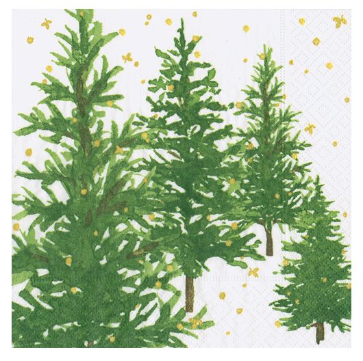 White Christmas Paper Cocktail Napkin - 20 Per Package