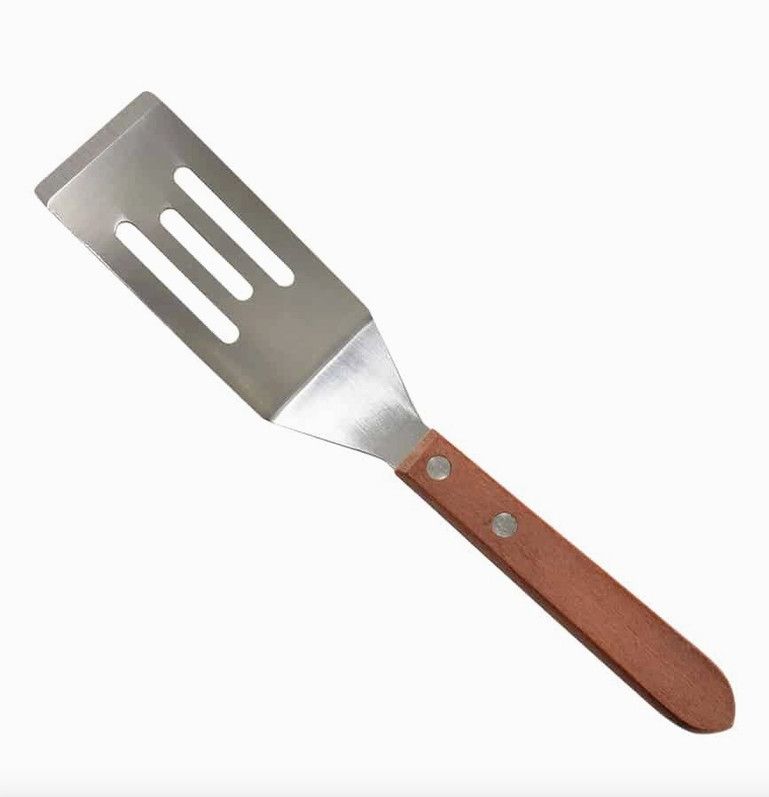 Wood Handled Stainless Steel Slotted Spatula