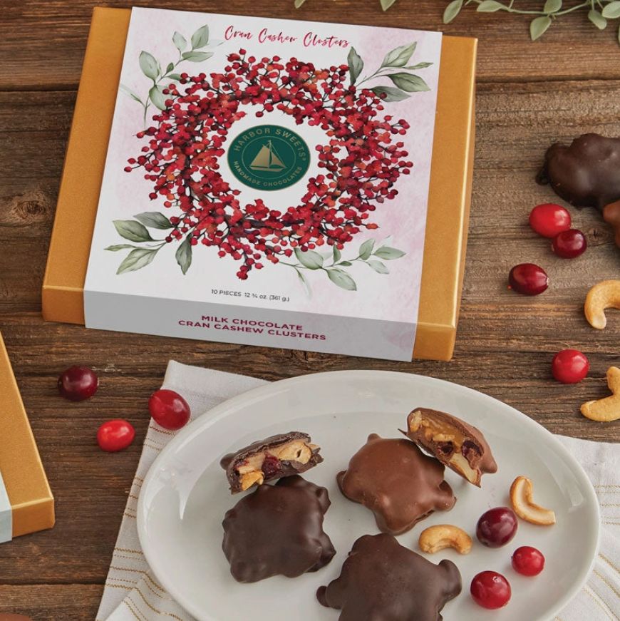 Cranberry Cashew Clusters - Milk Chocolate 10 Pc