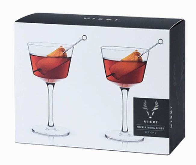 Raye™ Angled Crystal Nick &amp; Nora Glasses - Set of 2